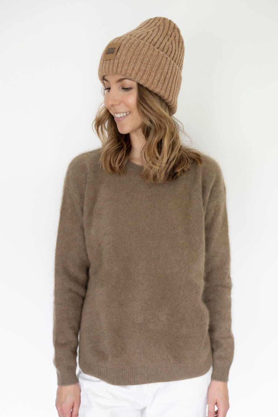 Vaatteet Estheme Cachemire | Estheme Round Neck Knit, Taupe