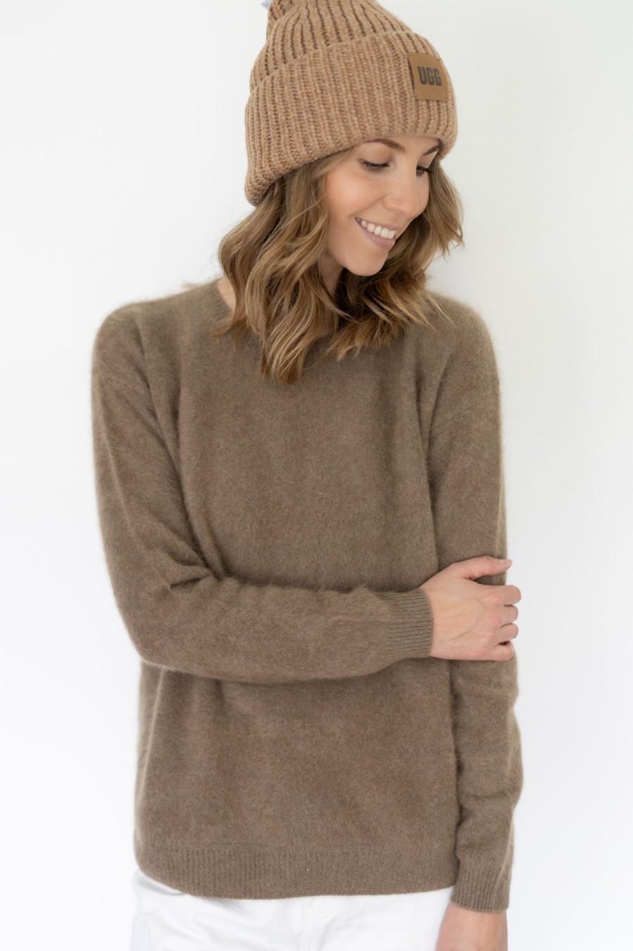 Vaatteet Estheme Cachemire | Estheme Round Neck Knit, Taupe