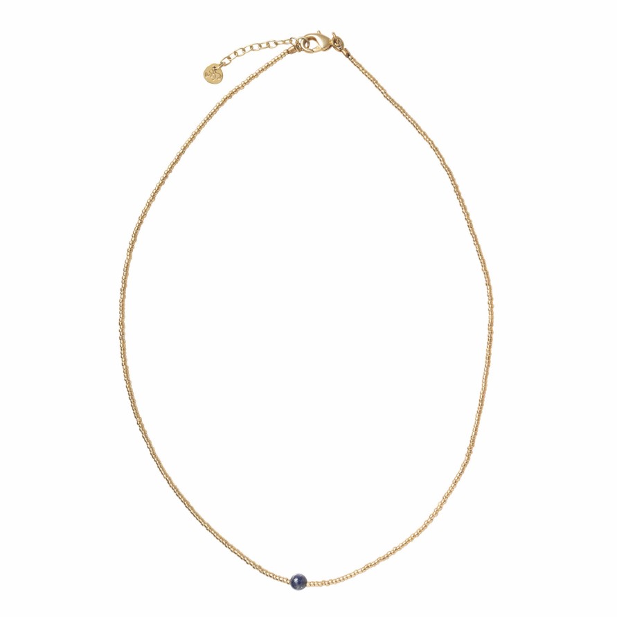 Kengat&Asusteet A Beautiful Story | Flora Lapis Lazuli Gold Necklace