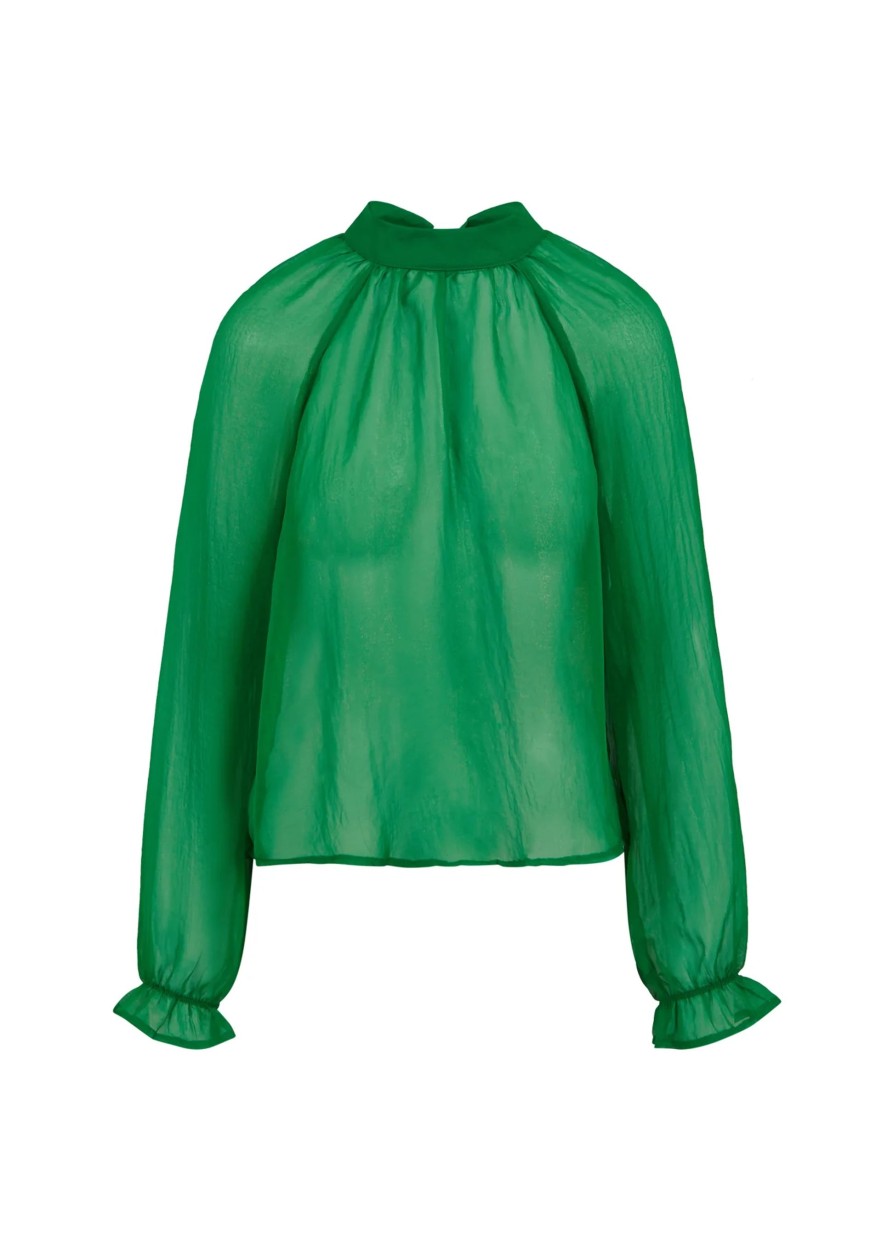 Vaatteet Coster Copenhagen | Chiffon Blouse, Metallic Green