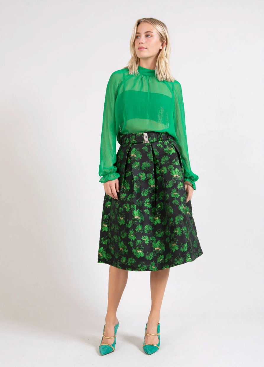 Vaatteet Coster Copenhagen | Chiffon Blouse, Metallic Green