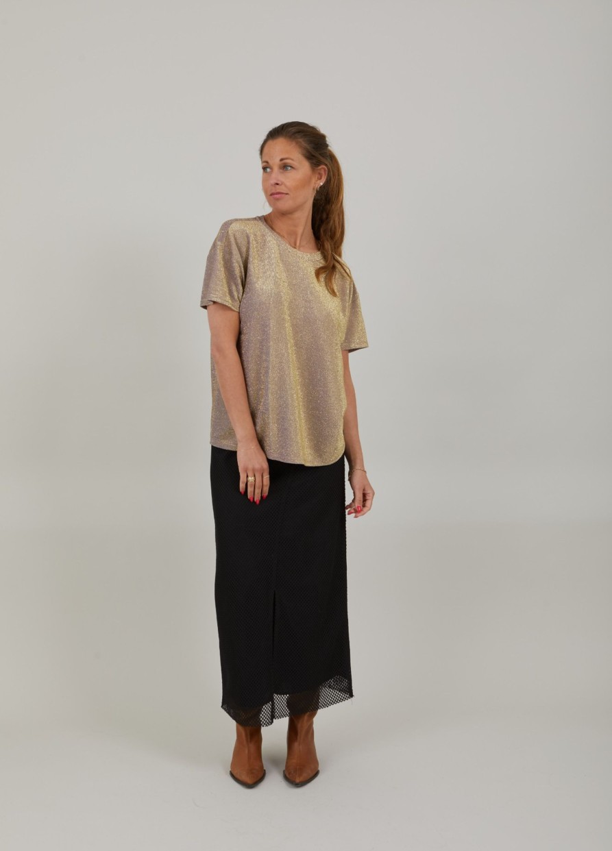 Vaatteet Coster Copenhagen | Shimmer Tee In Lurex, Brown Shimmer