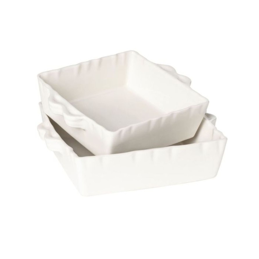 Koti Côté Table | Square Oven Dish Feston 29X25X7, White