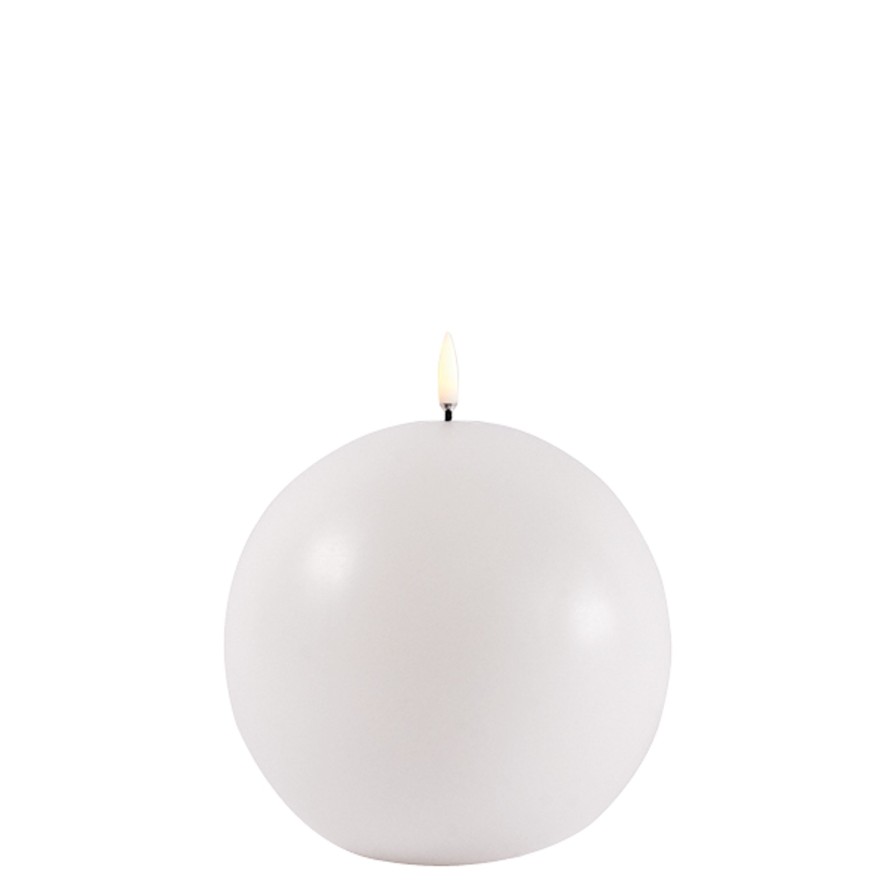 Koti Uyuni Lighting | Led Ball Candle 10Cm, White