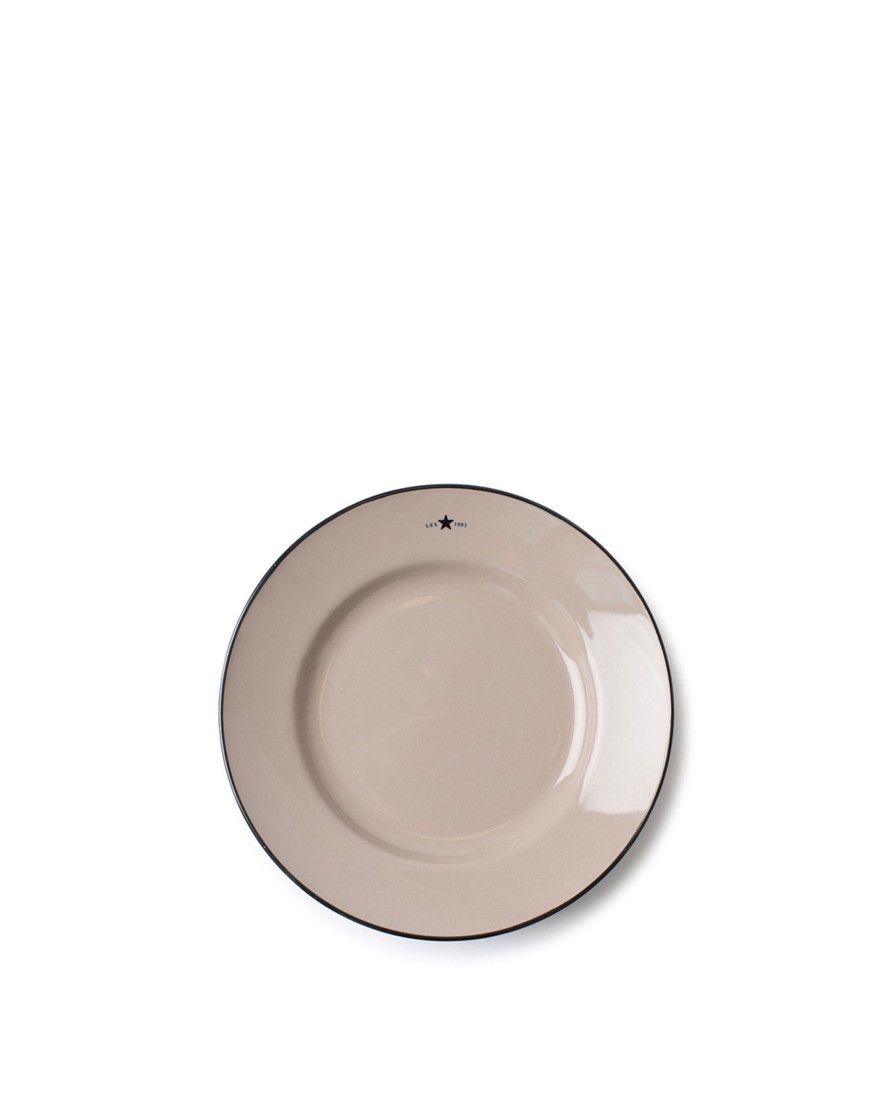 Koti Lexington Company | Stoneware Dessert Plate, Beige/Dark Blue