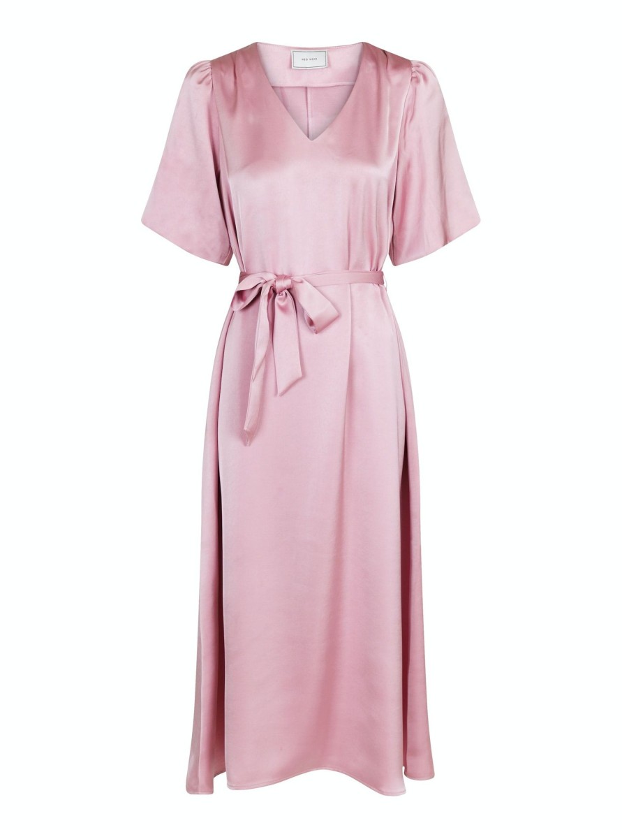 Vaatteet Neo Noir | Benita Heavy Sateen Dress, Rose