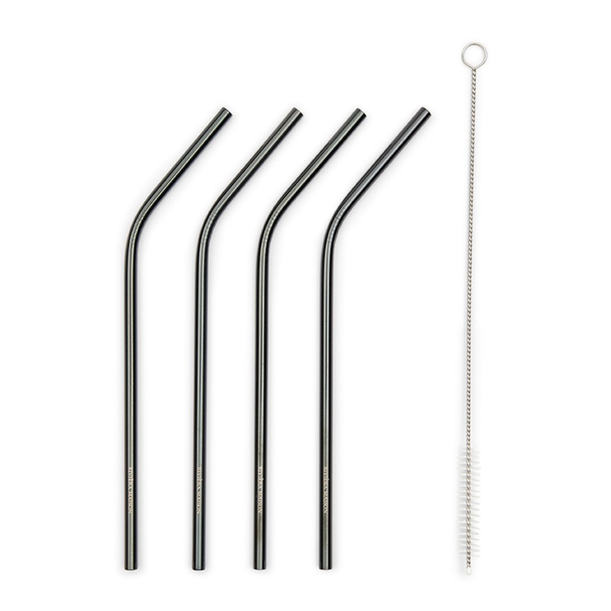 Koti Rivièra Maison | Happy Straws Metal 4 Pcs, Black