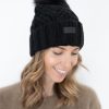 Kengat&Asusteet UGG | Cable Knit Beanie With Pom, Black