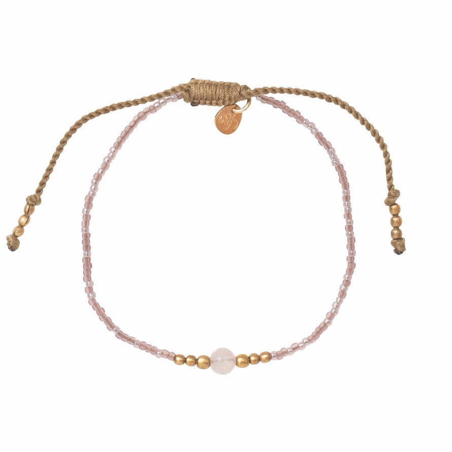 Kengat&Asusteet A Beautiful Story | Iris Rose Quartz Gold Bracelet