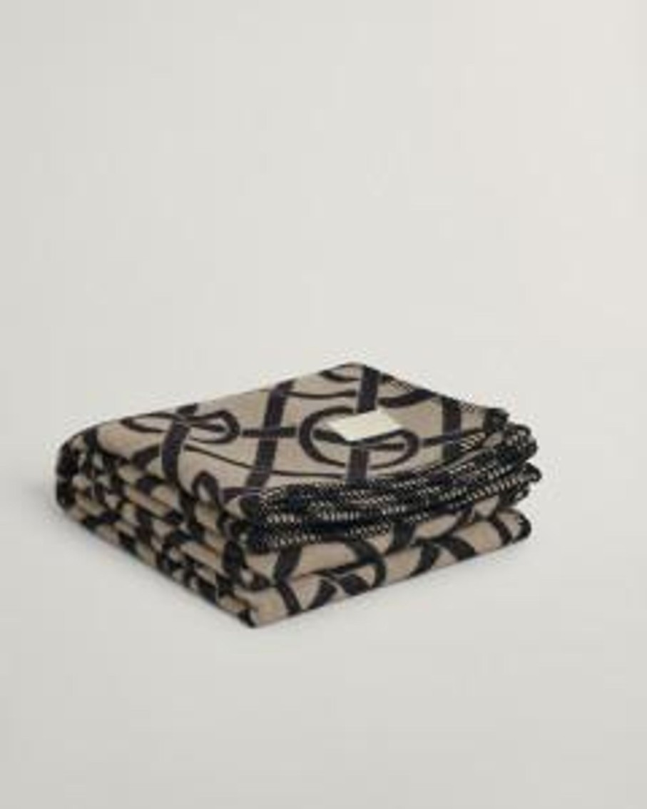 Koti Gant Home | G-Pattern Throw, Cold Beige