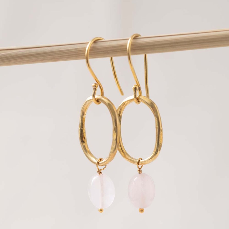 Kengat&Asusteet A Beautiful Story | Graceful Rose Quartz Earrings