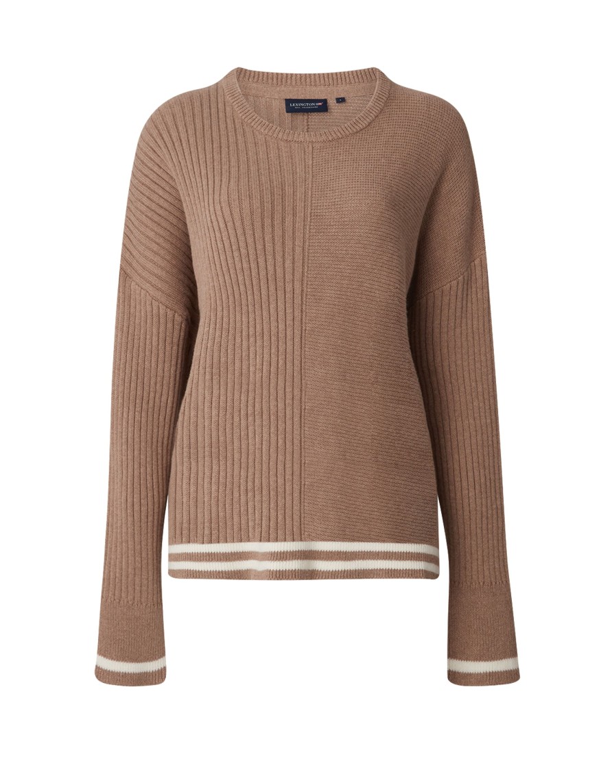 Vaatteet Lexington Company | Jasmine Organic Cotton/Cashmere Striped Sweater, Beige/White