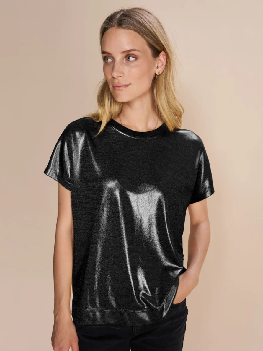 Vaatteet Mos Mosh | Nivola Foil Tee, Black