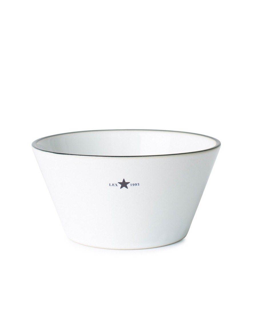 Koti Lexington Company | Stoneware Bowl, White/Dark Blue