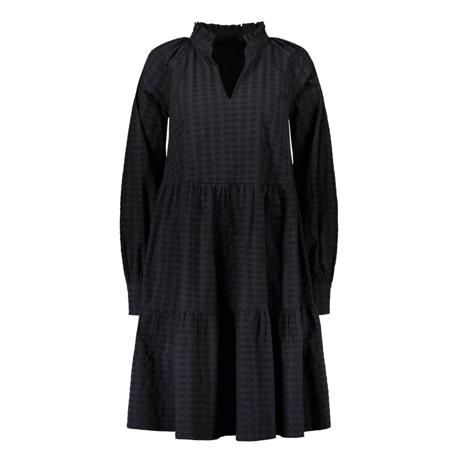 Vaatteet GAUHAR Helsinki | Long Sleeved Ruffled Dress, Black