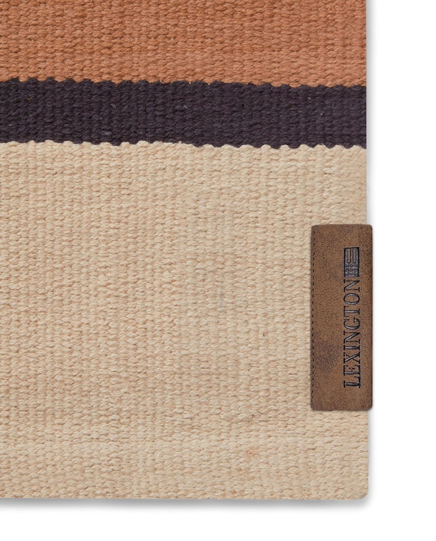 Koti Lexington Company | Striped Organic Cotton Rug 70X130, Beige/Dark Gray