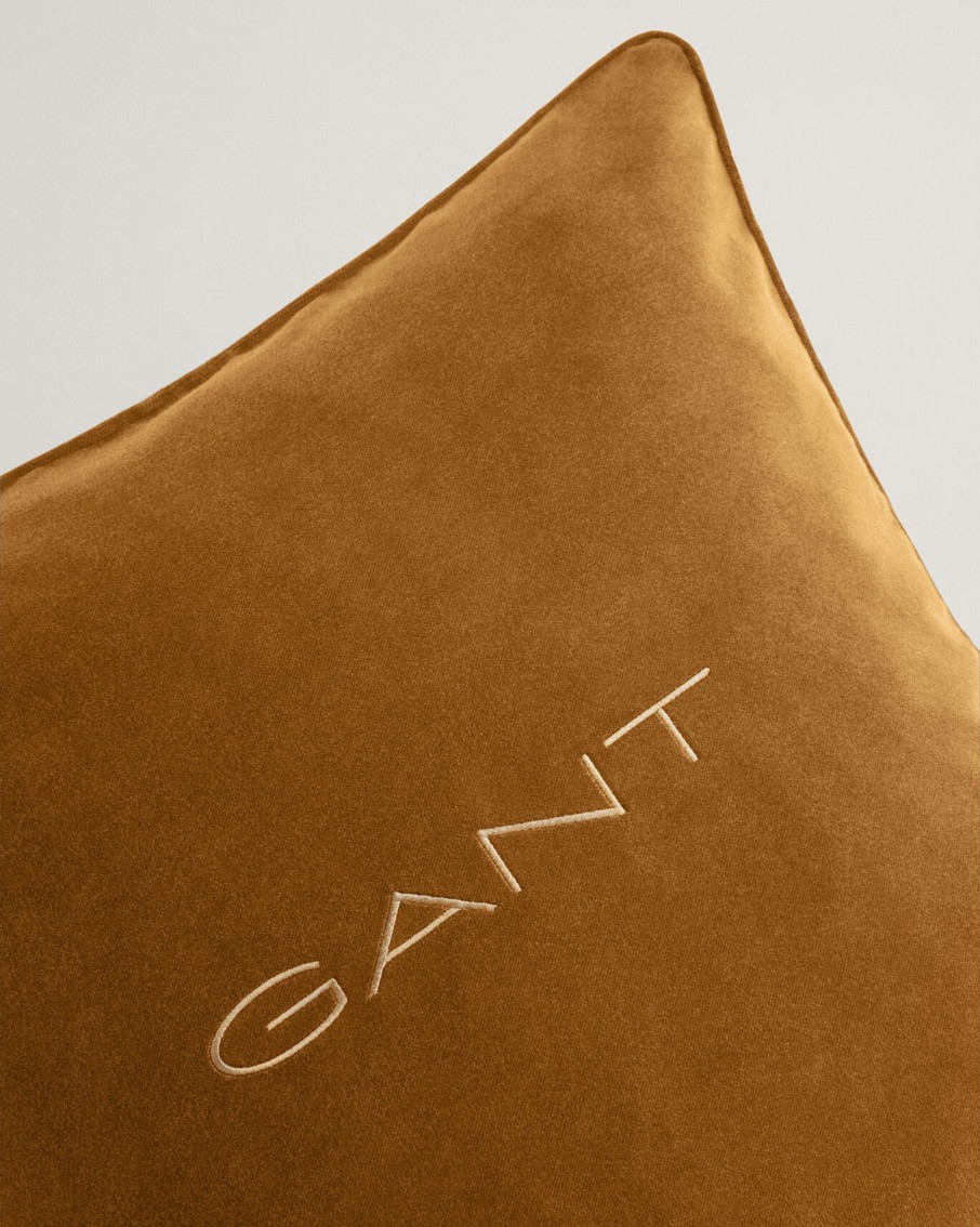 Koti Gant Home | Velvet G Cushion 50X50, Dark Mustard Yellow