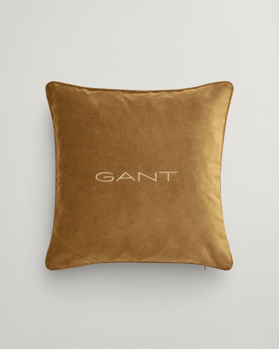 Koti Gant Home | Velvet G Cushion 50X50, Dark Mustard Yellow