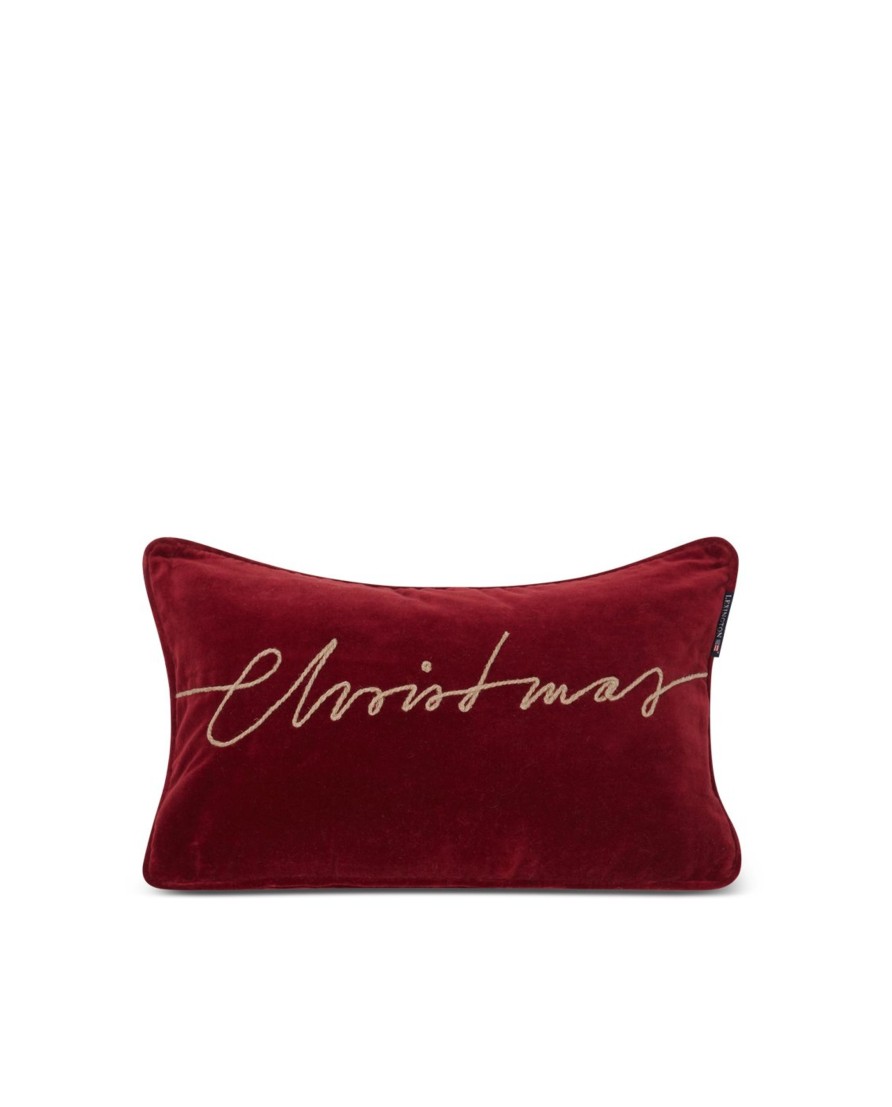 Joulu Lexington Company | Christmas Organic Cotton Velvet Pillow 50X30, Red