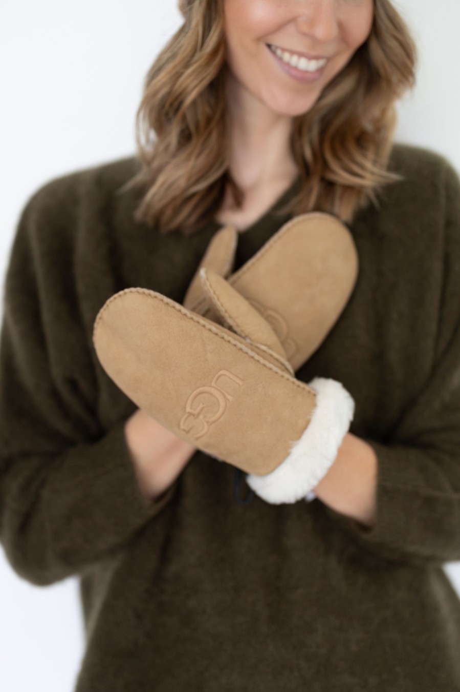 Kengat&Asusteet UGG | Sheepskin Emb Mitten, Chestnut