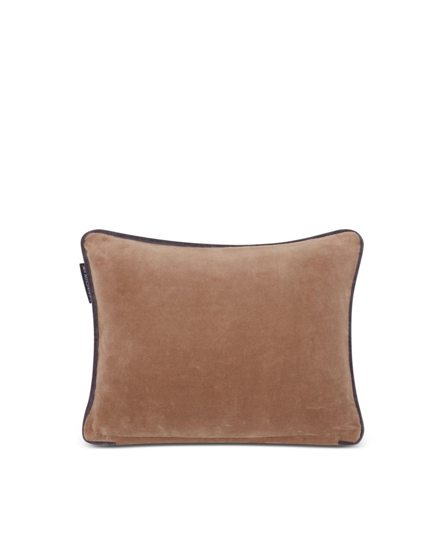 Koti Lexington Company | Ski Lodge Organic Cotton Velvet Pillow 30X40, Beige/Dark Gray