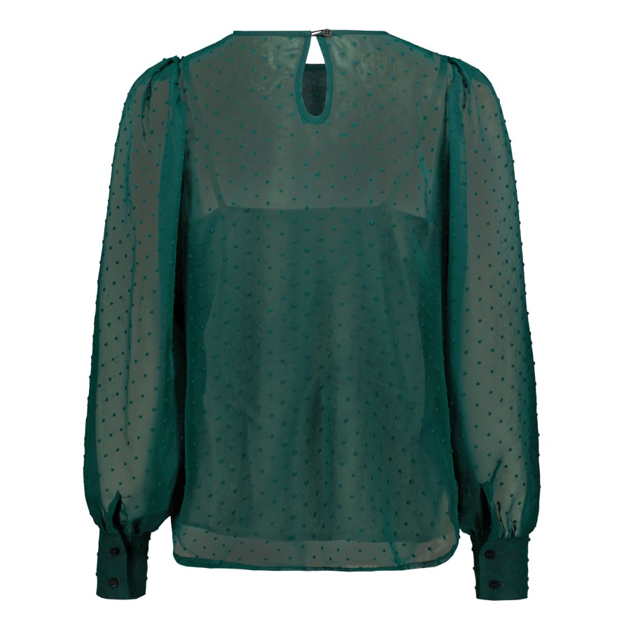 Vaatteet GAUHAR Helsinki | Tulle Sleeve Shirt, Bottle Green