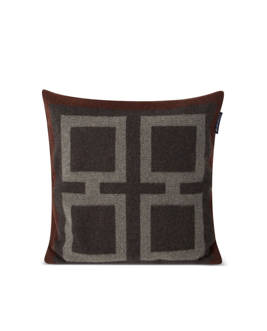 Koti Lexington Company | Graphic Wool 50X50, Dark Gray/White/Brown