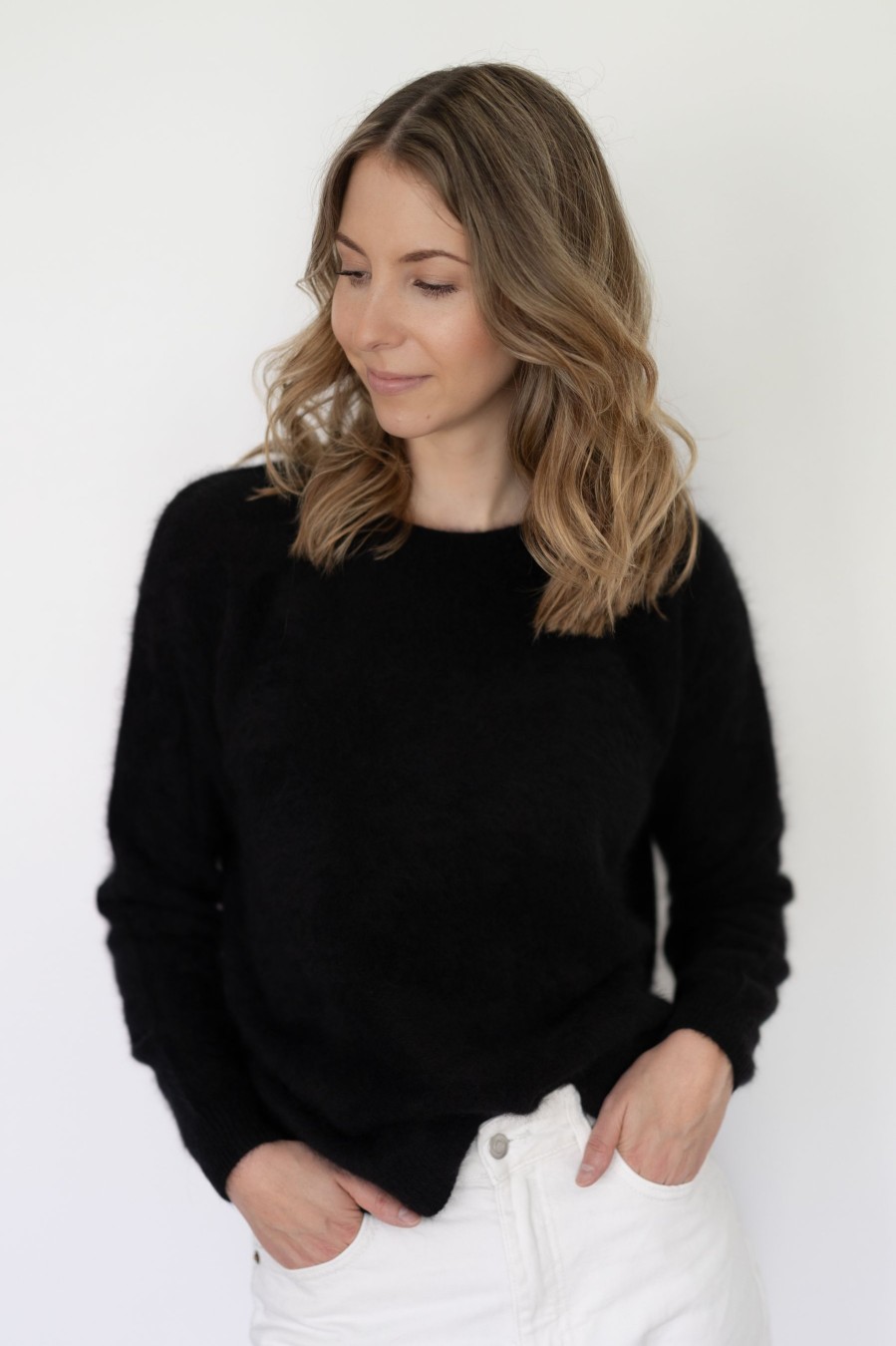 Vaatteet Estheme Cachemire | Estheme Round Neck Knit, Noir