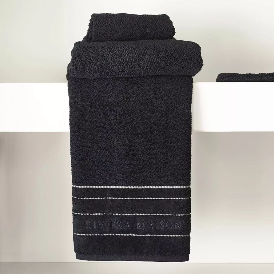 Koti Rivièra Maison | Elegant Towel 100X50, Black