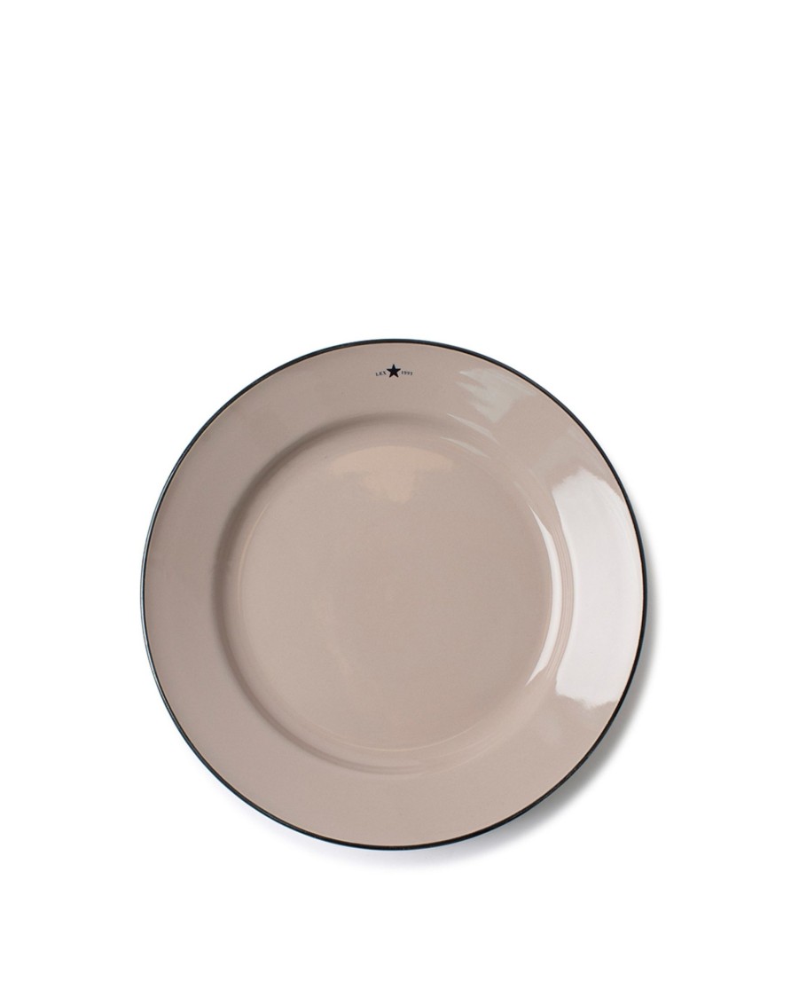 Koti Lexington Company | Stoneware Dinner Plate, Beige/Dark Blue