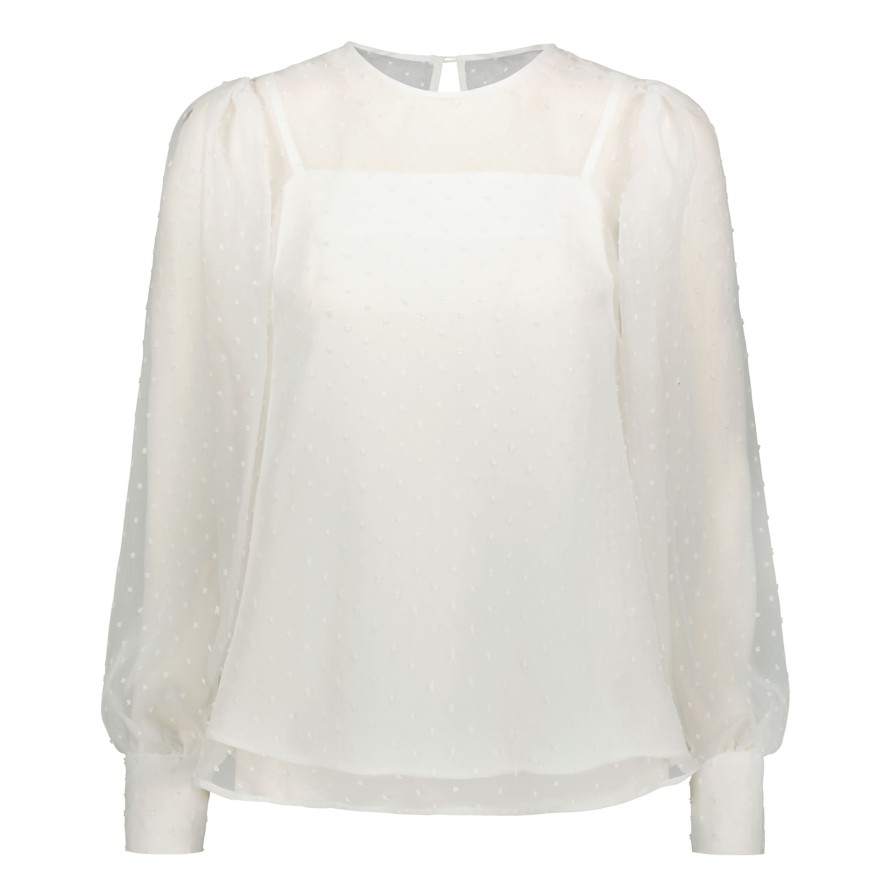 Vaatteet GAUHAR Helsinki | Tulle Sleeve Shirt, White