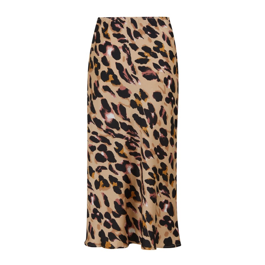 Vaatteet Coster Copenhagen | Skyler Printed Skirt, Sand/Brown Print