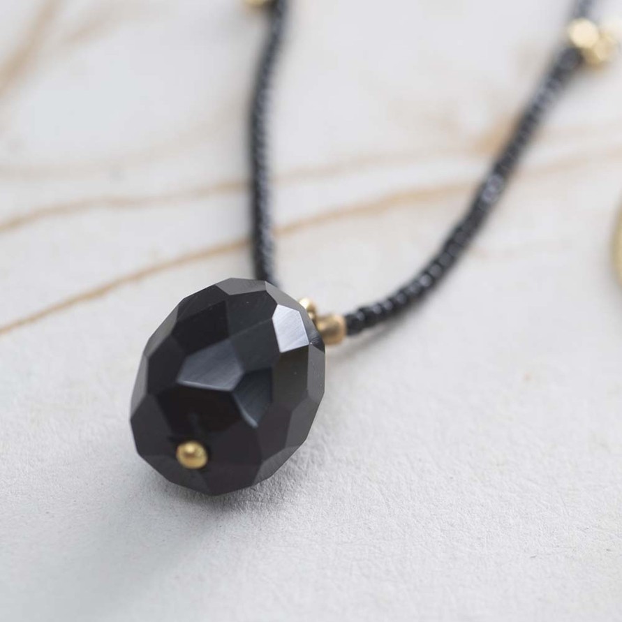 Kengat&Asusteet A Beautiful Story | Cherish Black Onyx Gold Necklace