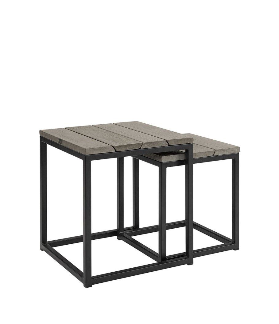 Koti Artwood | Anson Sidetable 2/Set, Charcoal Teak