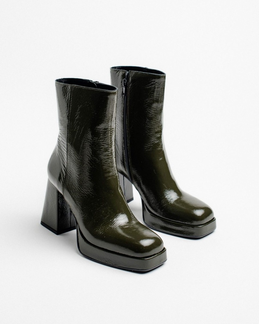 Kengat&Asusteet Vamsko | Dorit Bootie, Patent Dark Green