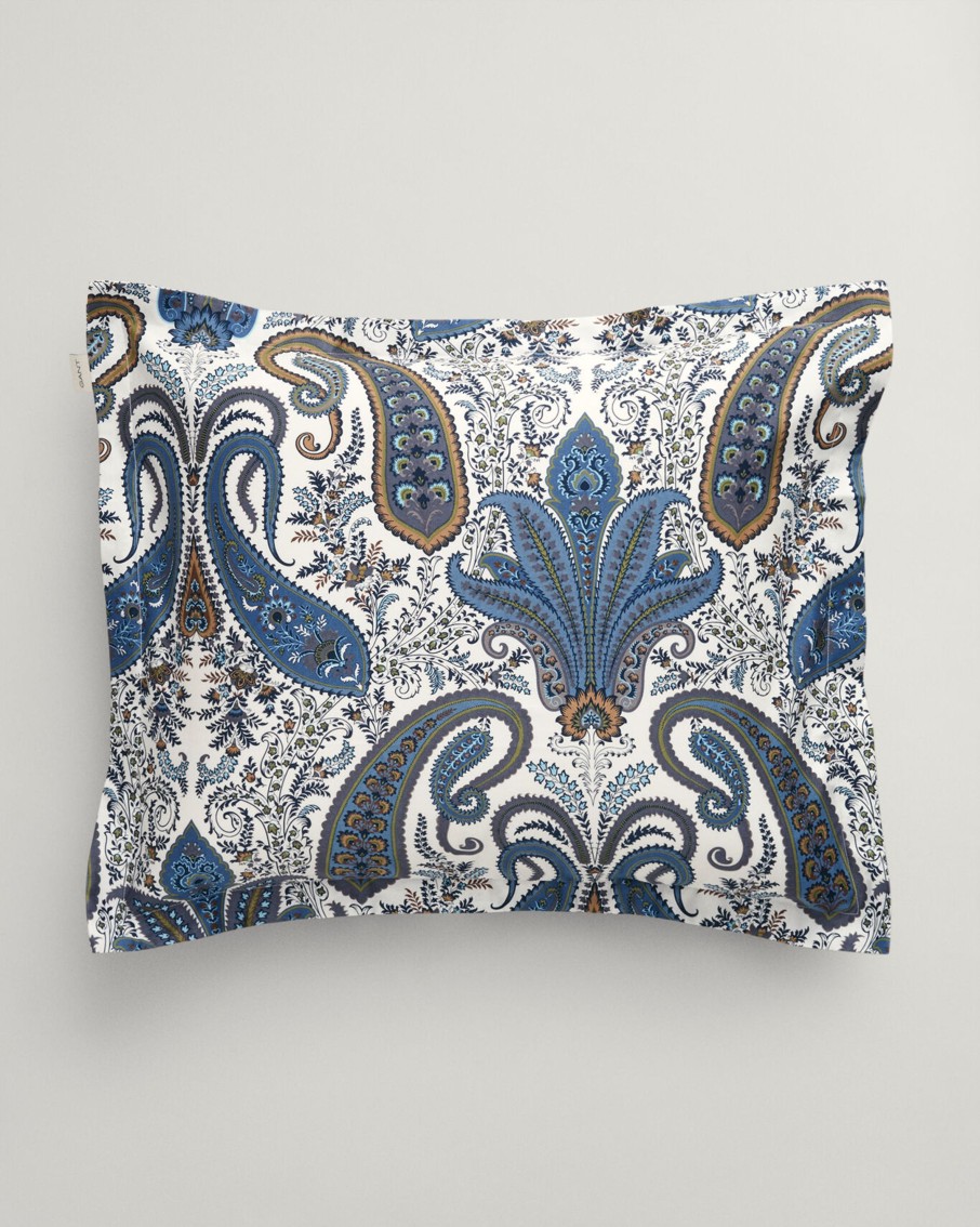 Koti Gant Home | Key West Paisley Pillow Case, Sateen Blue