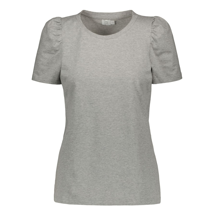 Vaatteet GAUHAR Helsinki | T-Shirt Puff Shoulder, Grey Melange