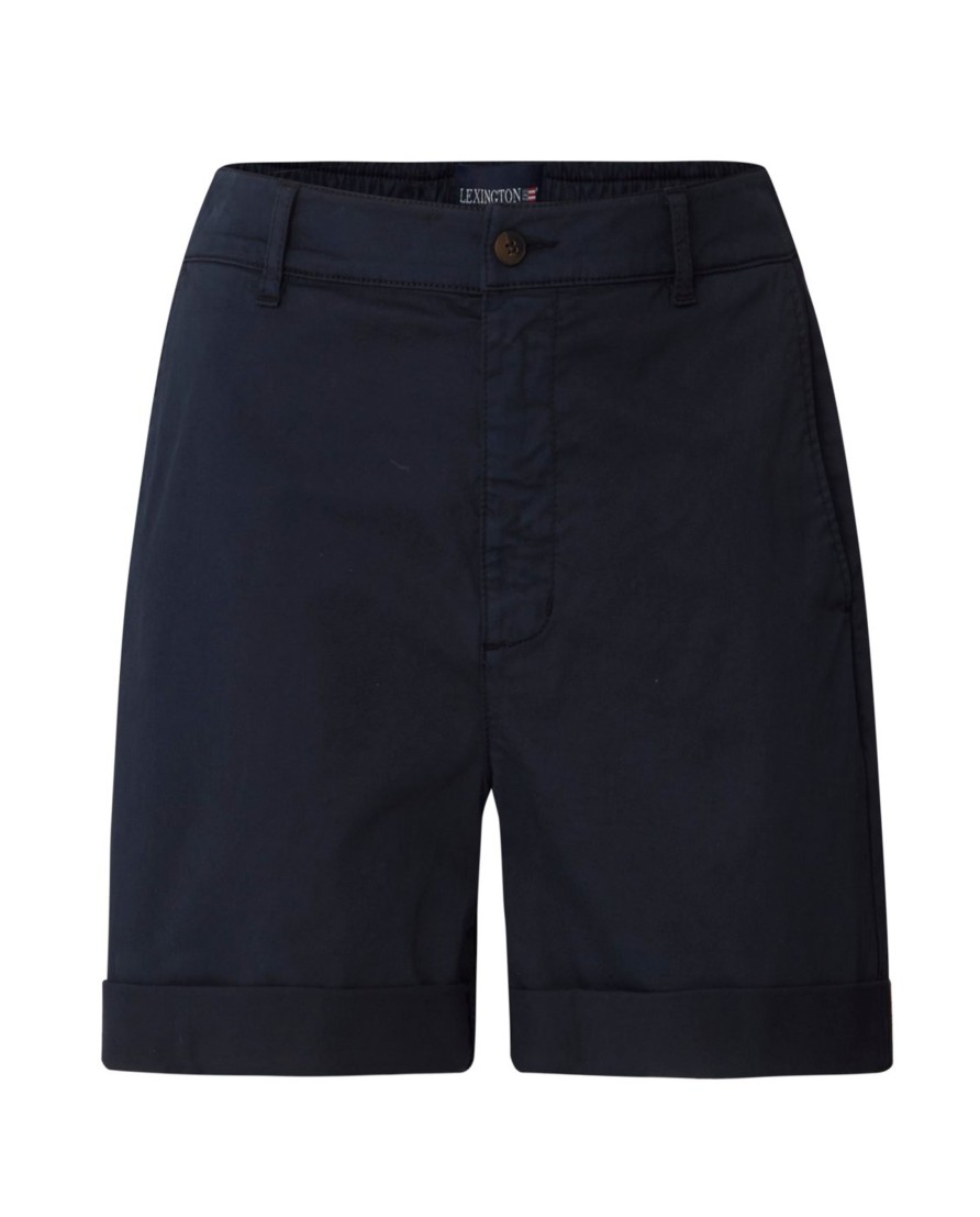 Vaatteet Lexington Company | Marissa Cotton Canvas Shorts, Dark Blue