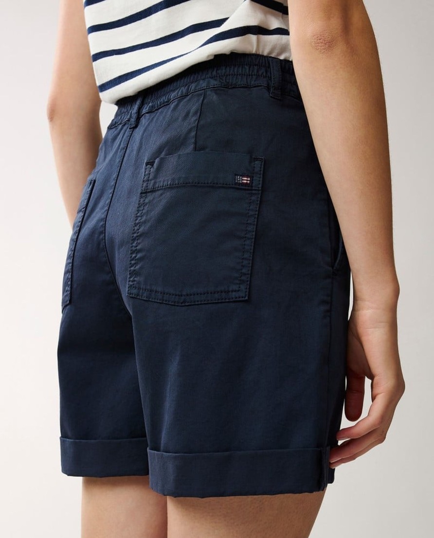 Vaatteet Lexington Company | Marissa Cotton Canvas Shorts, Dark Blue