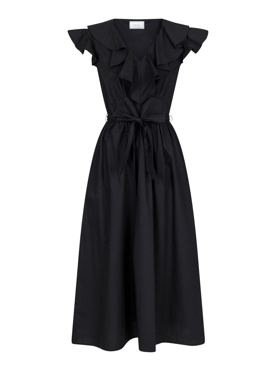 Vaatteet Neo Noir | Simone Poplin Dress, Black