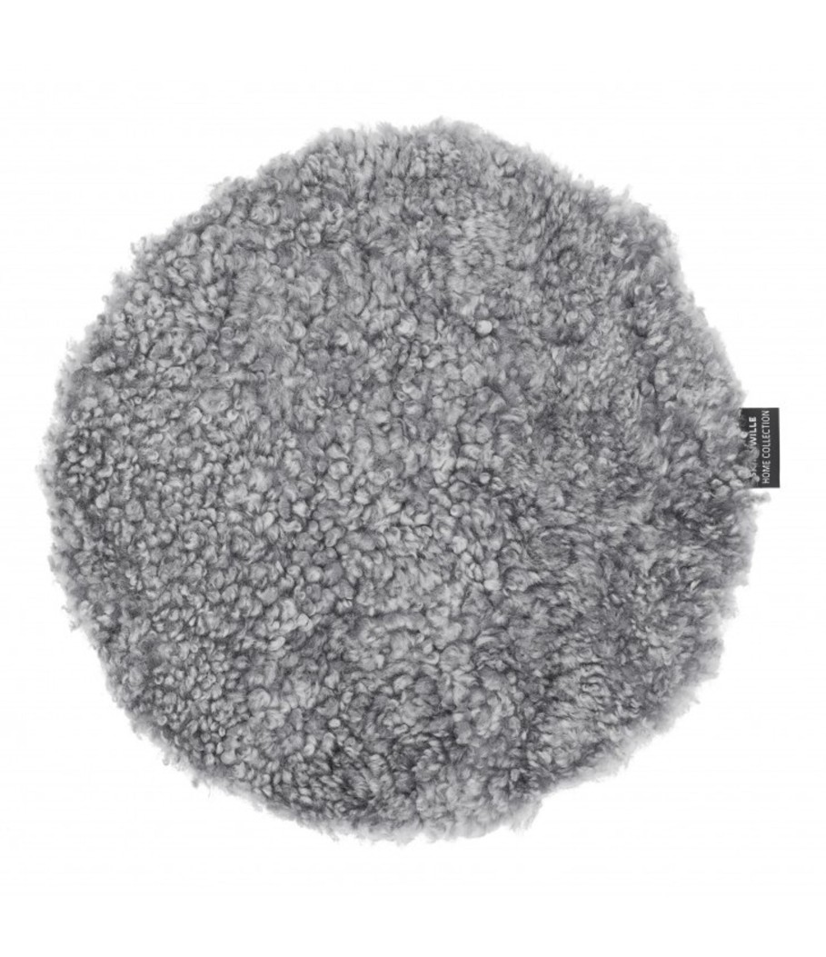 Koti Skinnwille | Curly Round Seat Cover, Charcoal