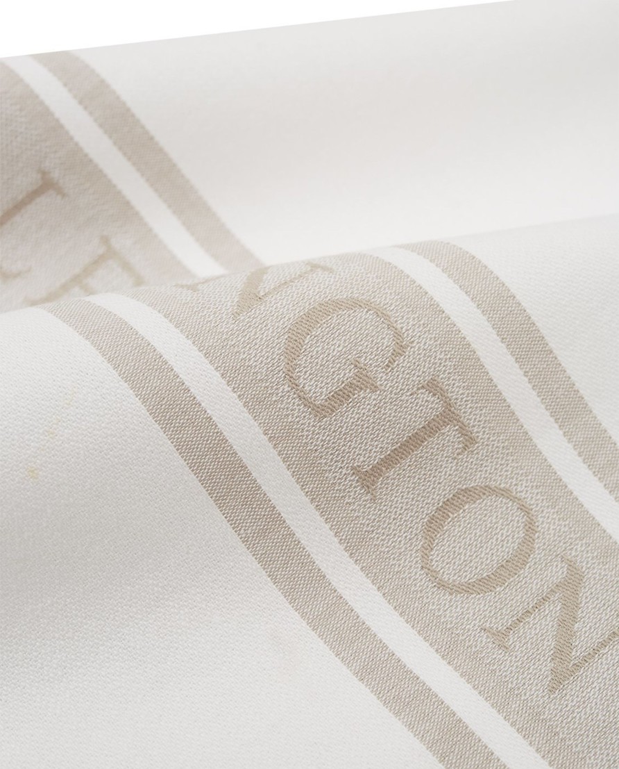 Koti Lexington Company | Icons Cotton Jacquard Star Kitchen Towel, White/Beige