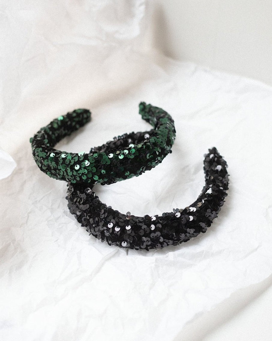 Kengat&Asusteet GAUHAR Helsinki | Headband Padded Sequins, Black