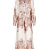 Vaatteet Neo Noir | Nova Paisley Border Dress, Creme