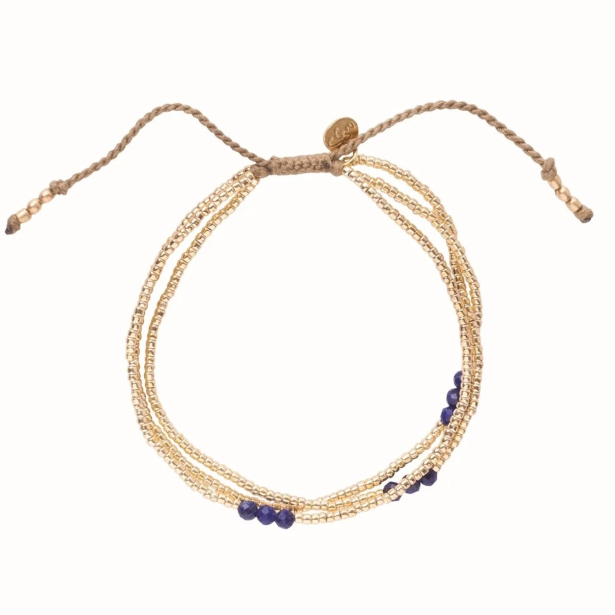 Kengat&Asusteet A Beautiful Story | Shiny Lapis Lazuli Gold Bracelet