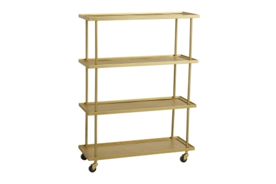 Koti Nordal | Kamo Trolley With 4 Shelves, Golden