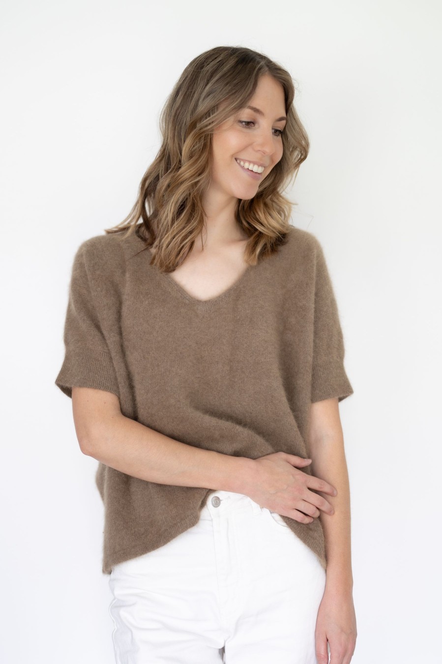 Vaatteet Estheme Cachemire | Estheme V-Neck Vest, Taupe