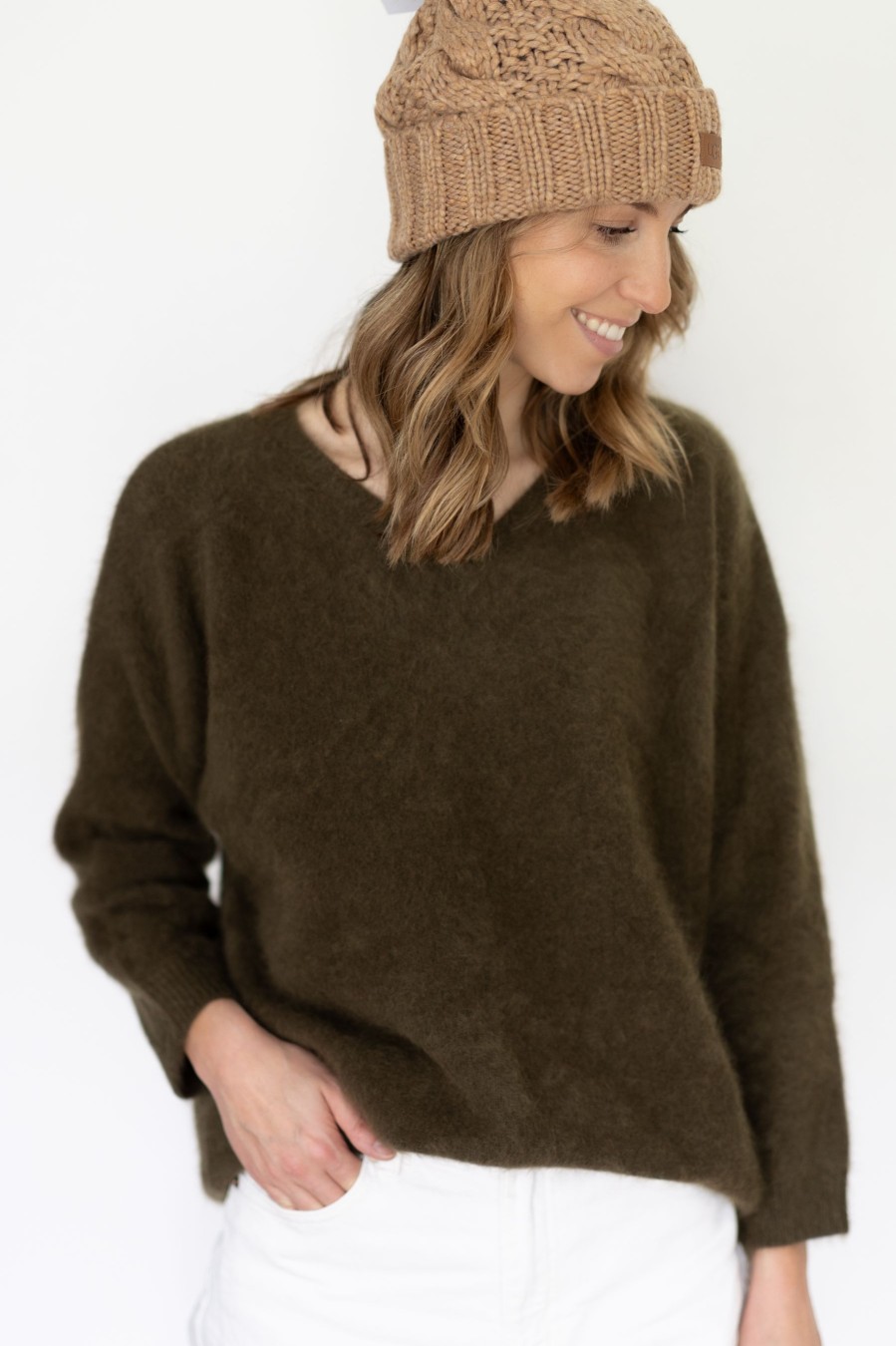 Vaatteet Estheme Cachemire | Estheme V-Neck Knit, Sage