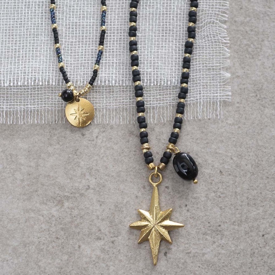 Kengat&Asusteet A Beautiful Story | Fantasy Black Onyx Gold Necklace