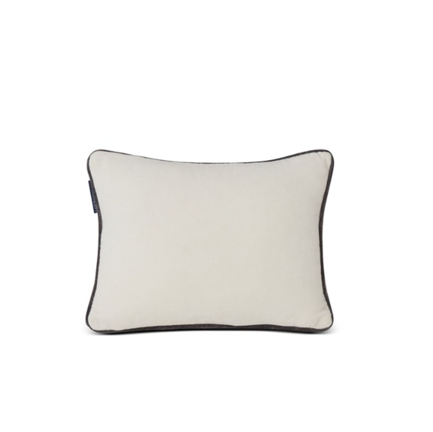 Koti Lexington Company | Snowmen Organic Cotton Velvet Pillow 40X30, Snow White/Dark Gray